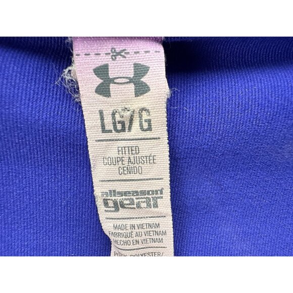 Under Armour Gear Blue Full Zip Jacket Size Large Fitted Running Athletic - Picture 2 of 7